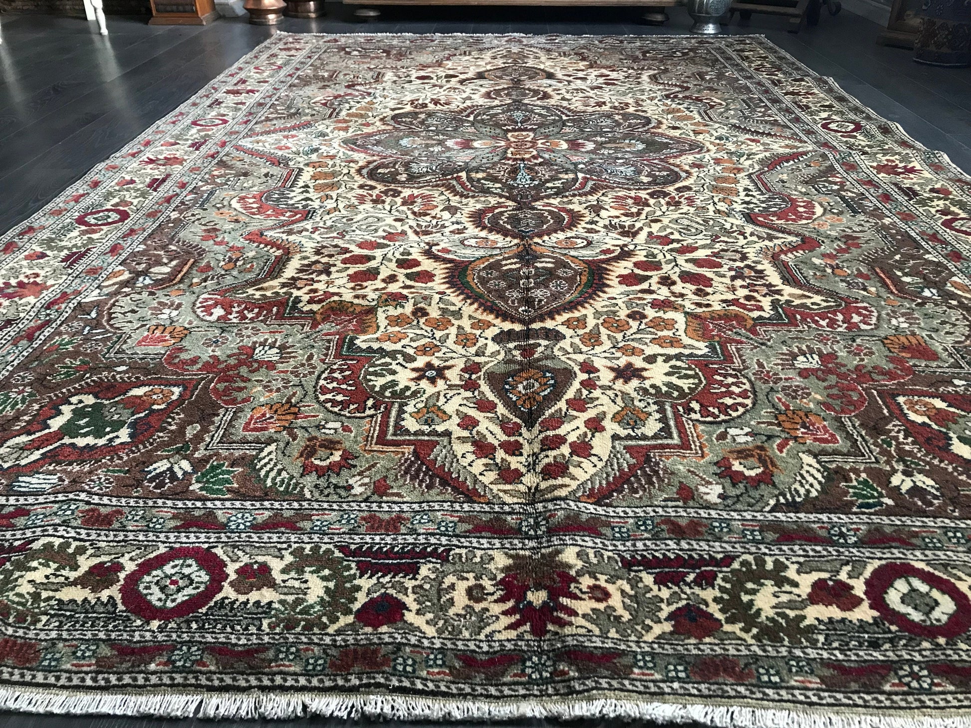 7x10 Large Vintage Persian Heriz Wool Rug 2 - Heritage and Rugs