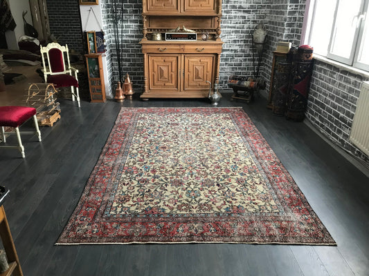 6.5x10.1 Large Vintage Persian Wool Rug