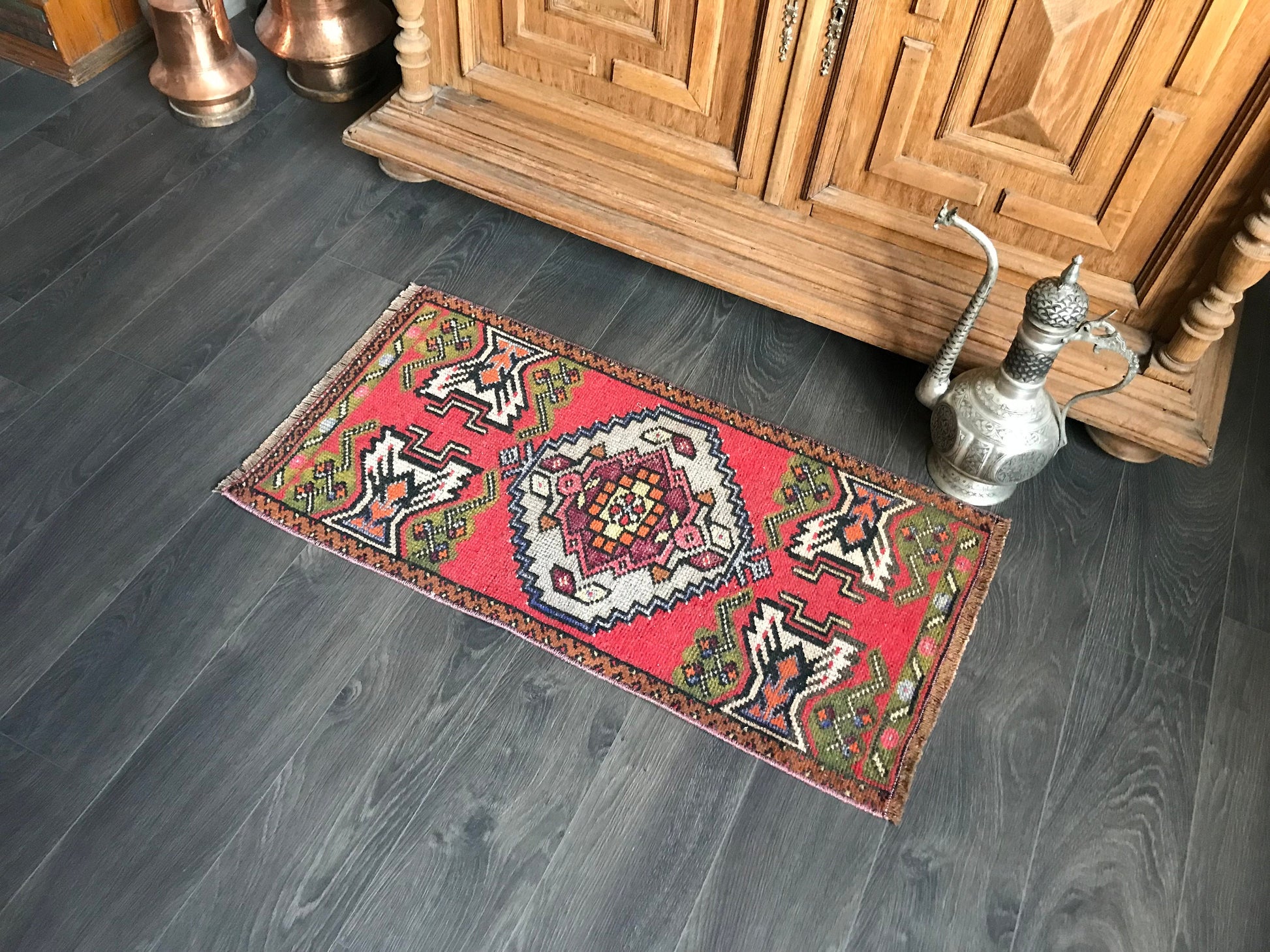 2x3 Small Turkish Oushak Wool and Cotton Rug - Heritage and Rugs