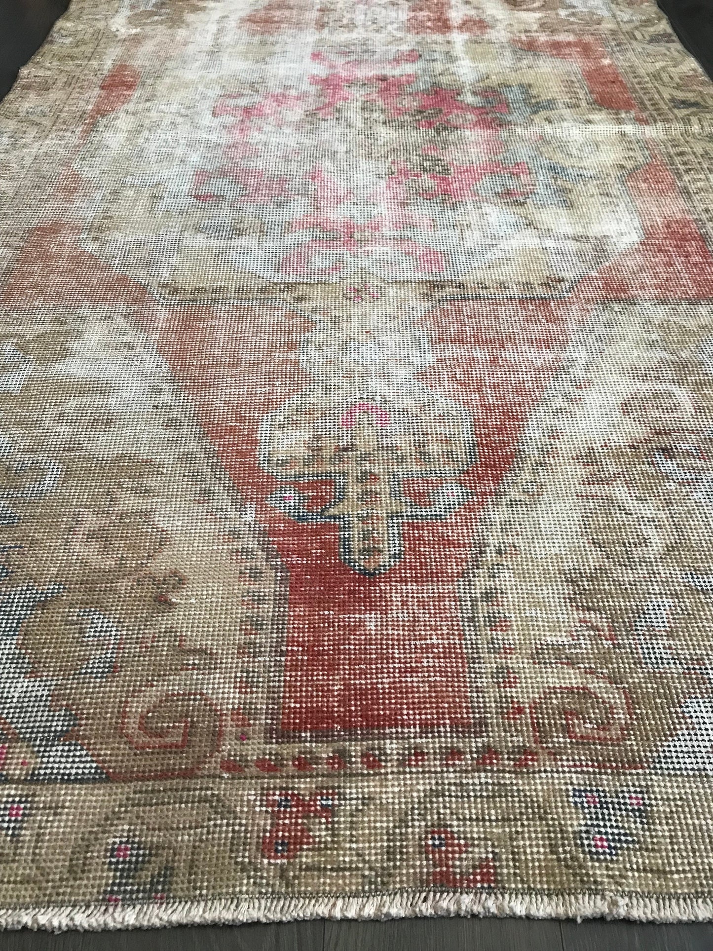 4x7 Medium Faded Turkish Oushak Rug - Heritage and Rugs