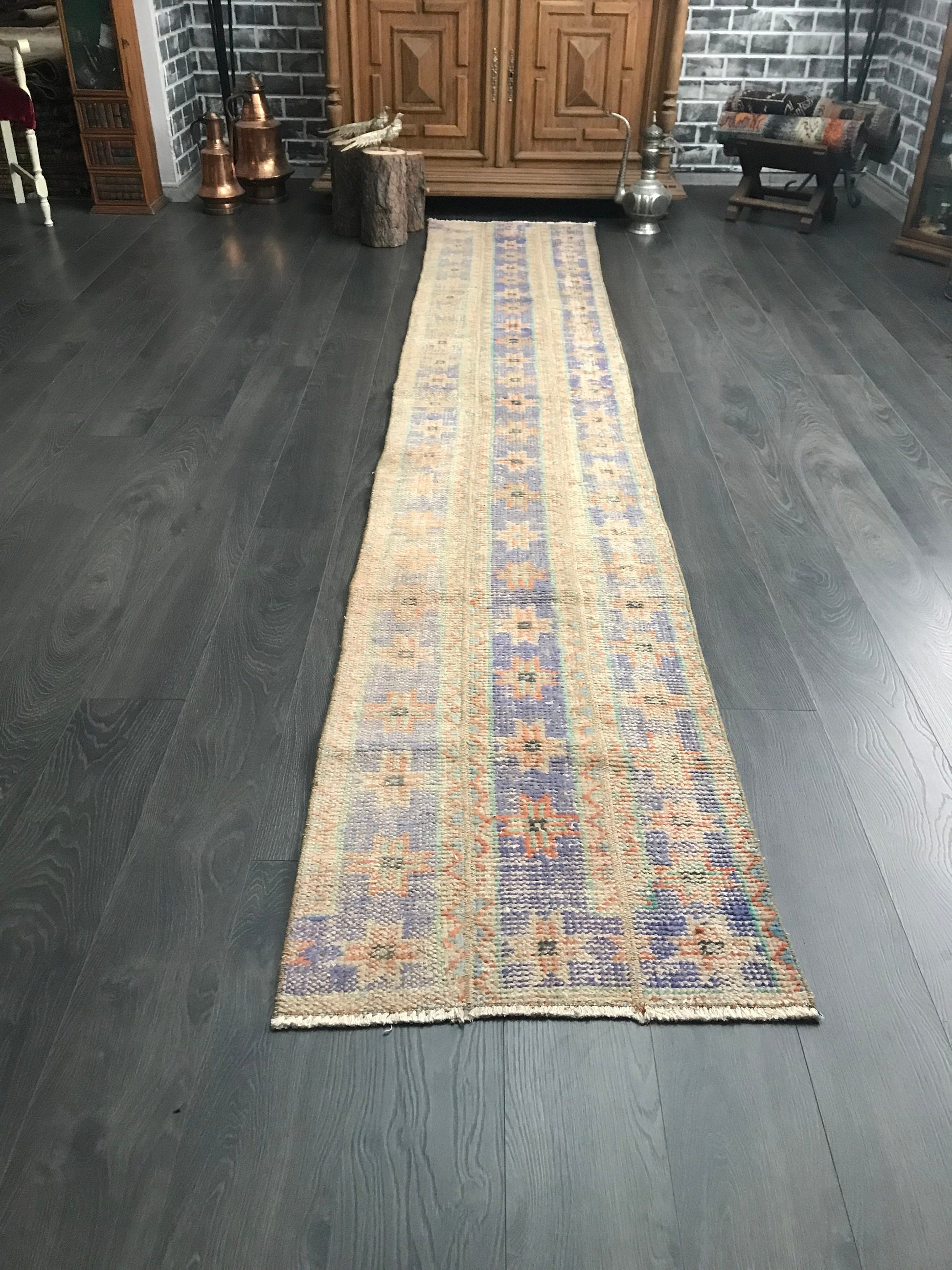 Runner Entry Rug, Hallway Runner Rug , Turkish Runner Rug , 2x11 Rug , Soft Runner Rug , Oushak Runner Rug , 2x11 Vintage Rug , Natural Rug - Heritage and Rugs