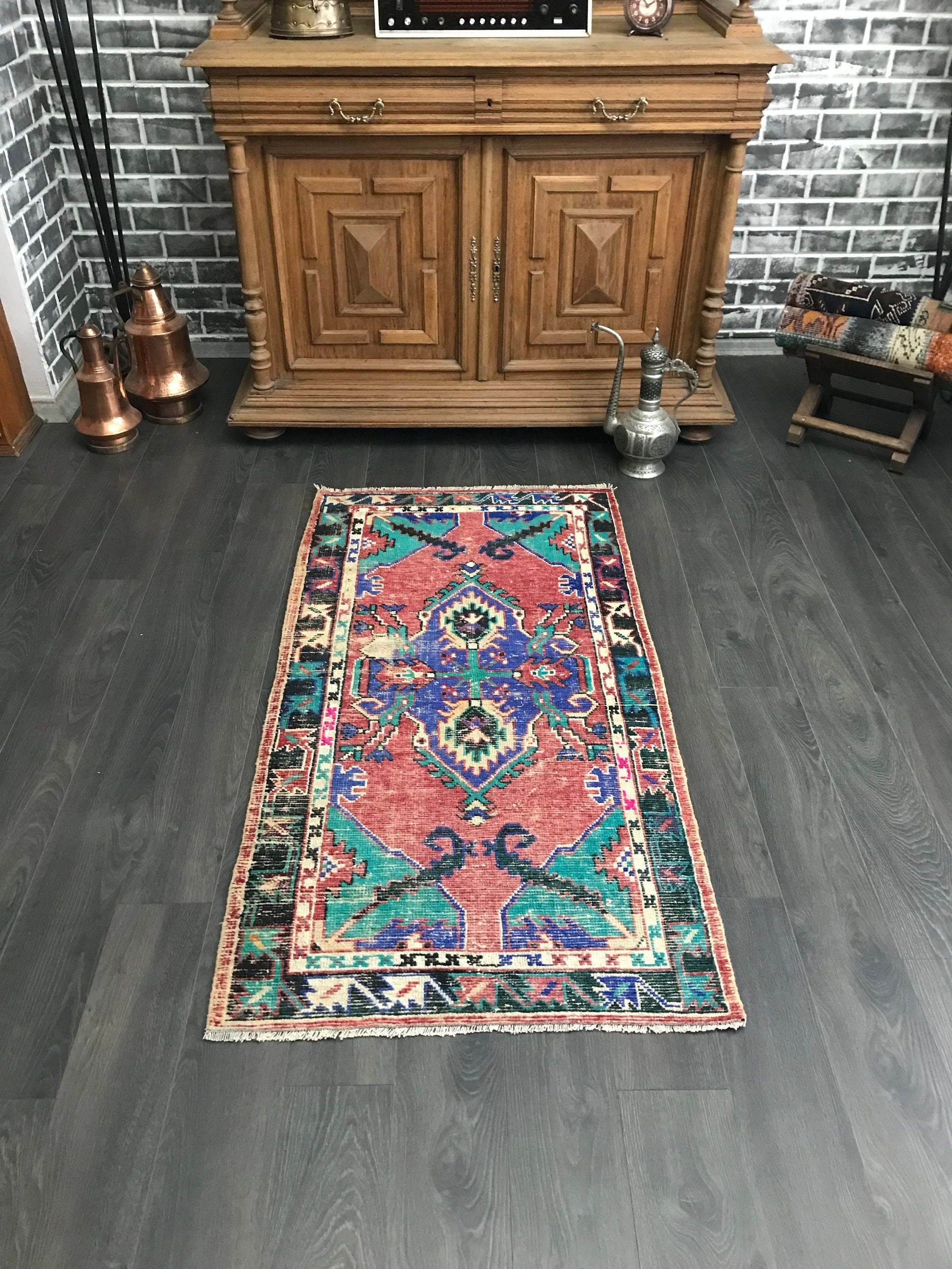 3x5 Medium Vintage Turkish Oushak Rug