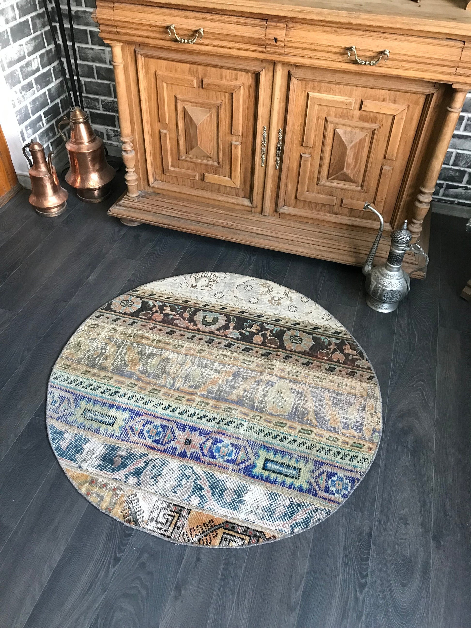 4x4 Small Round Turkish Rug - Heritage and Rugs