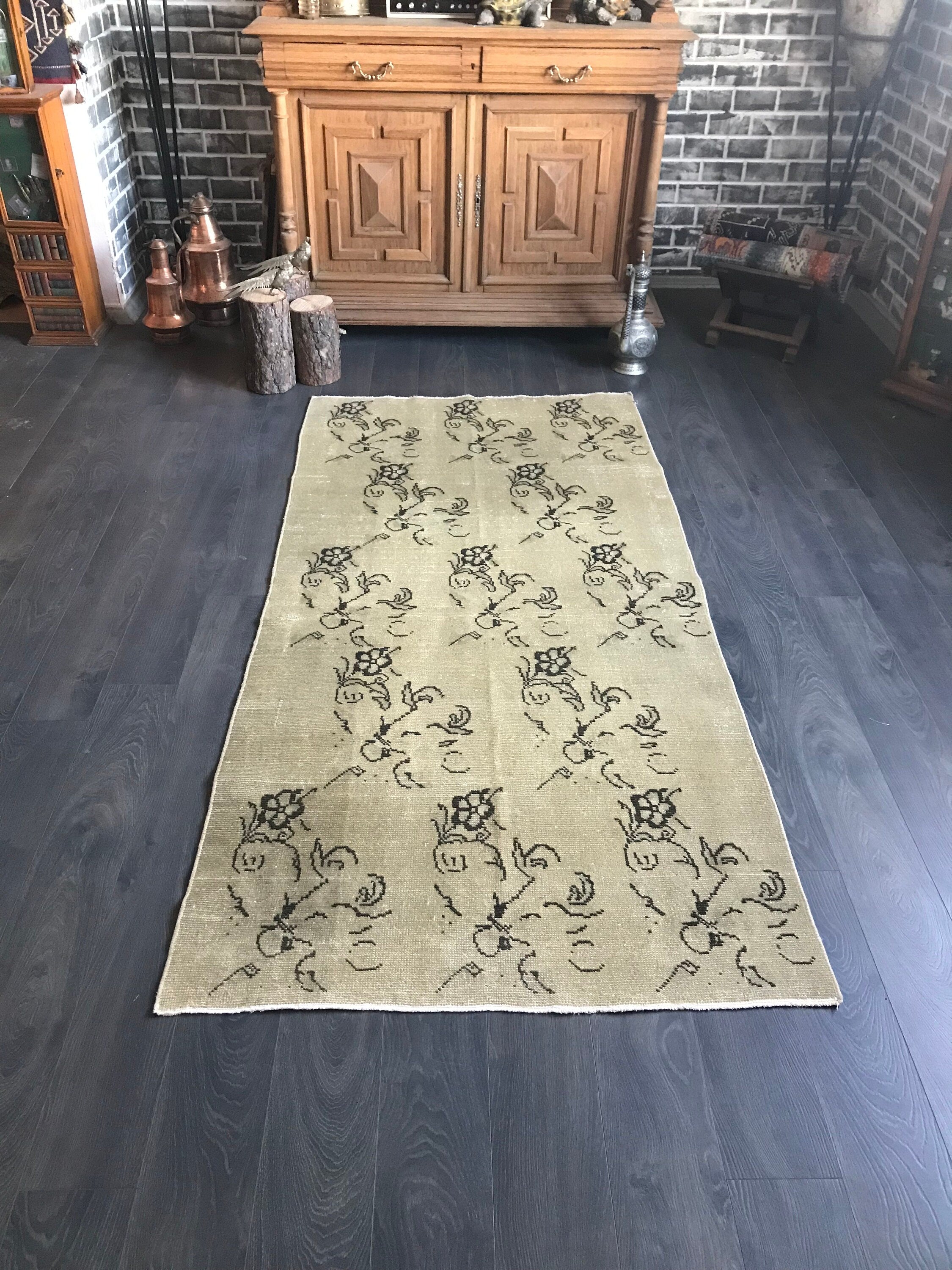 Turkish Rug 4.8x7.7 ft Oushak Rug, Brown Rug, Beige Rug, Area Rug, Rugs,Vintage Rug,Organic Rug,Antique Rug,Oriental Rug,Decor on sale Code 6851