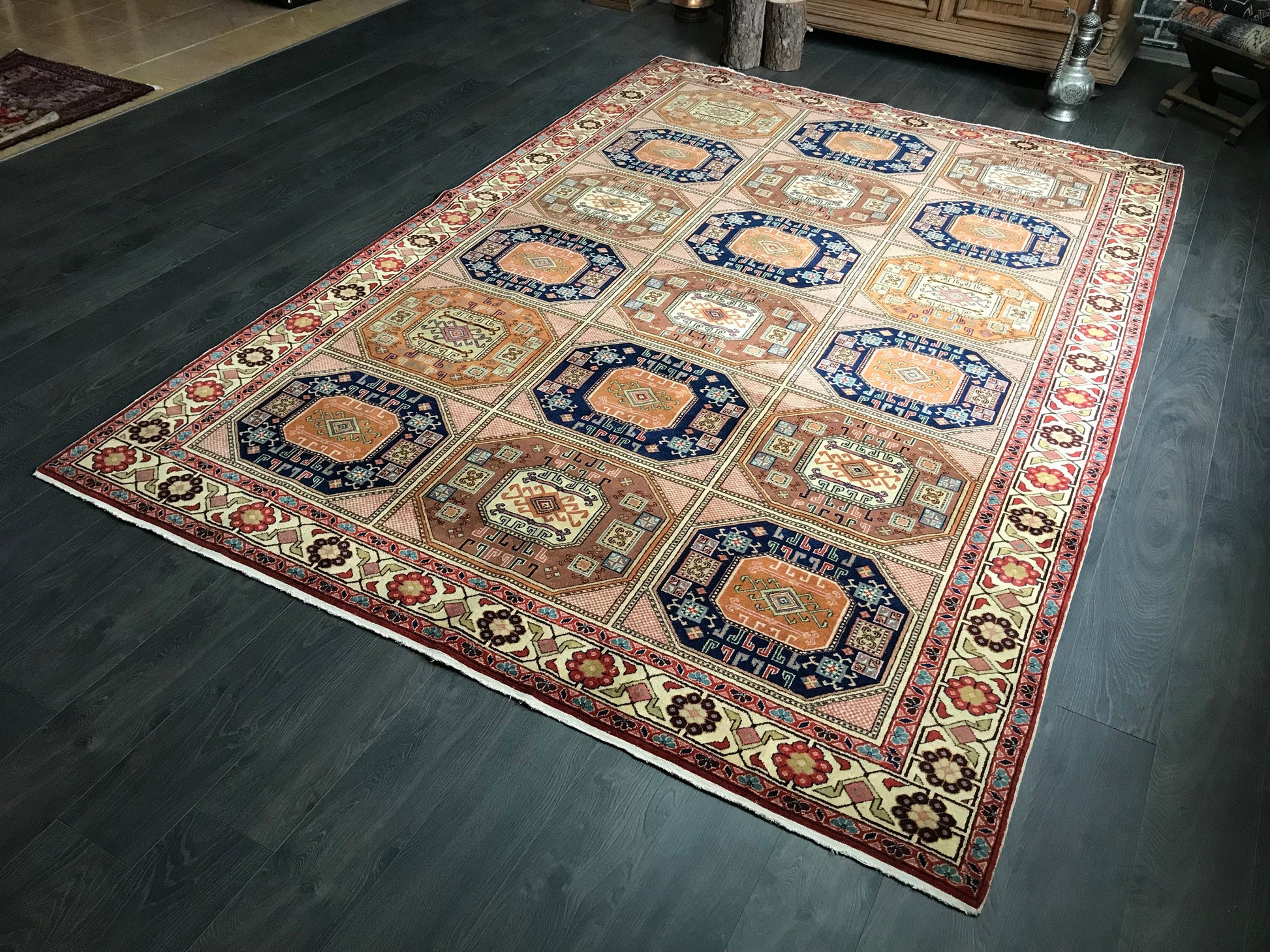 6.6x9.6 Large Vintage Persian Wool Rug