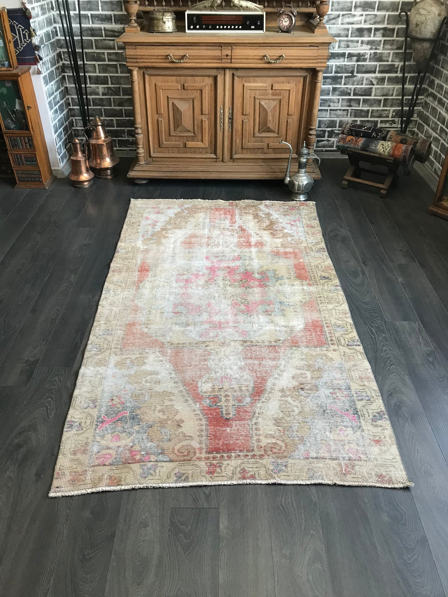 4x7 Medium Faded Turkish Oushak Rug - Heritage and Rugs