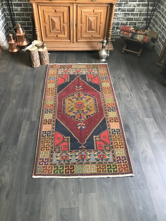 3.3x6.4 Vintage Turkish Wool & Cotton Rug - Heritage and Rugs