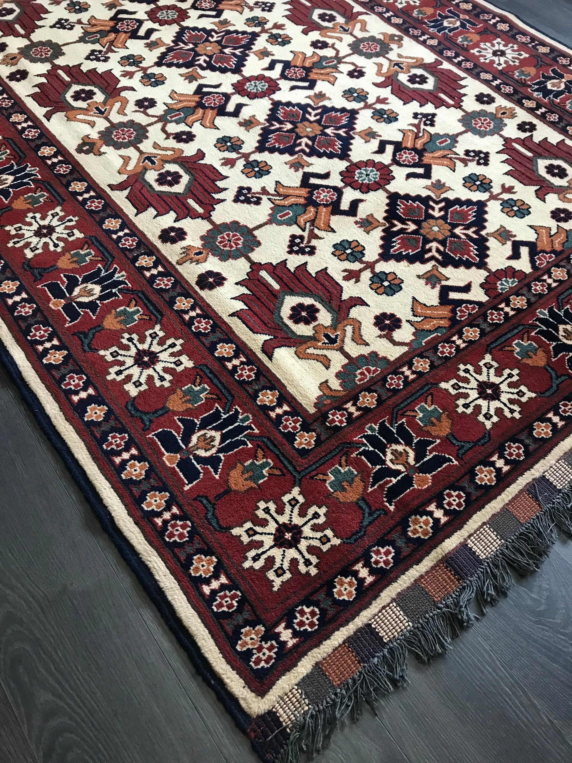 5x7 Large Vintage Afghan Wool Rug - Heritage and Rugs