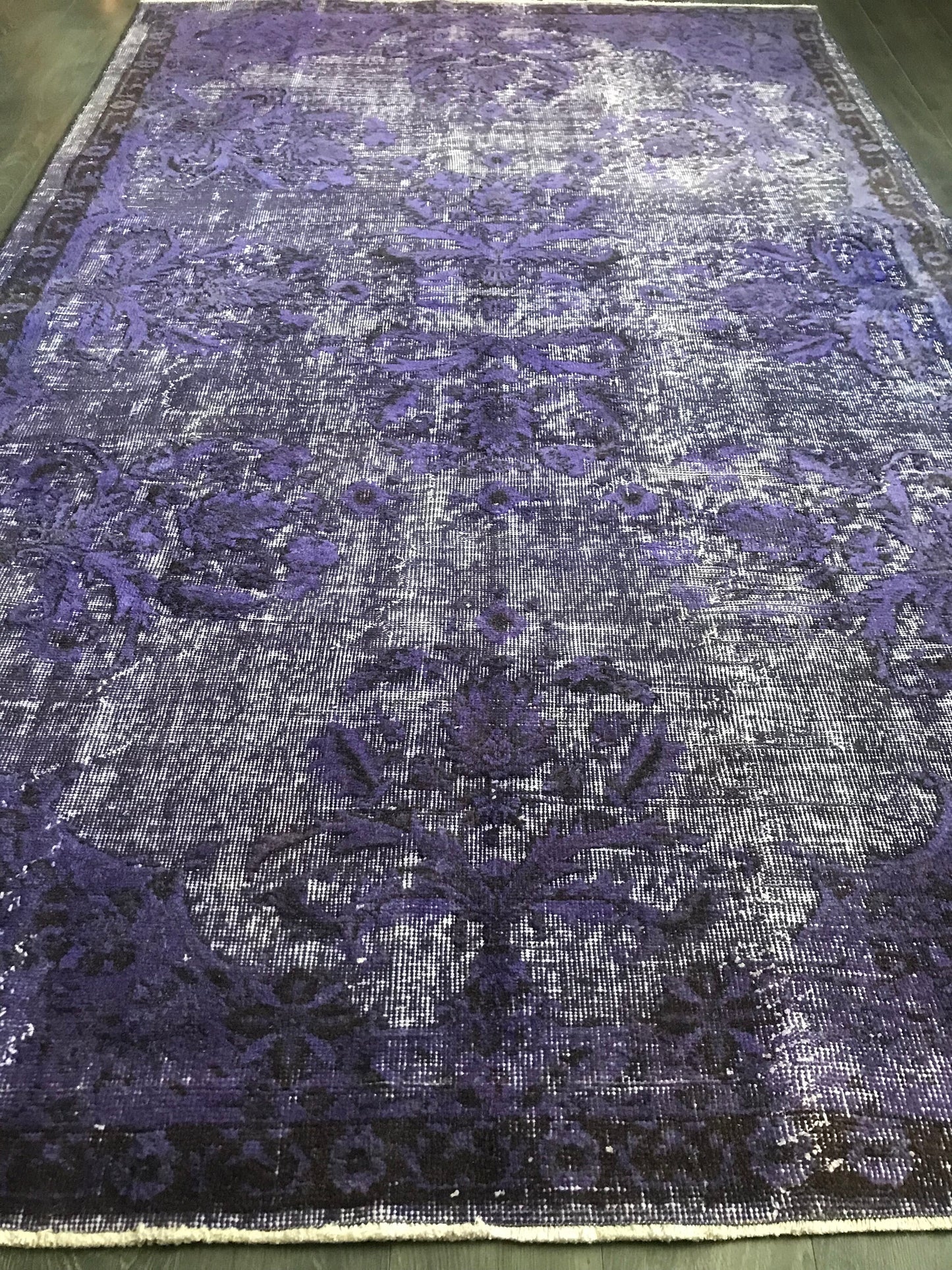 5.3x8.7 Large Vintage Purple Turkish Oushak Wool Rug- Heritage and Rugs