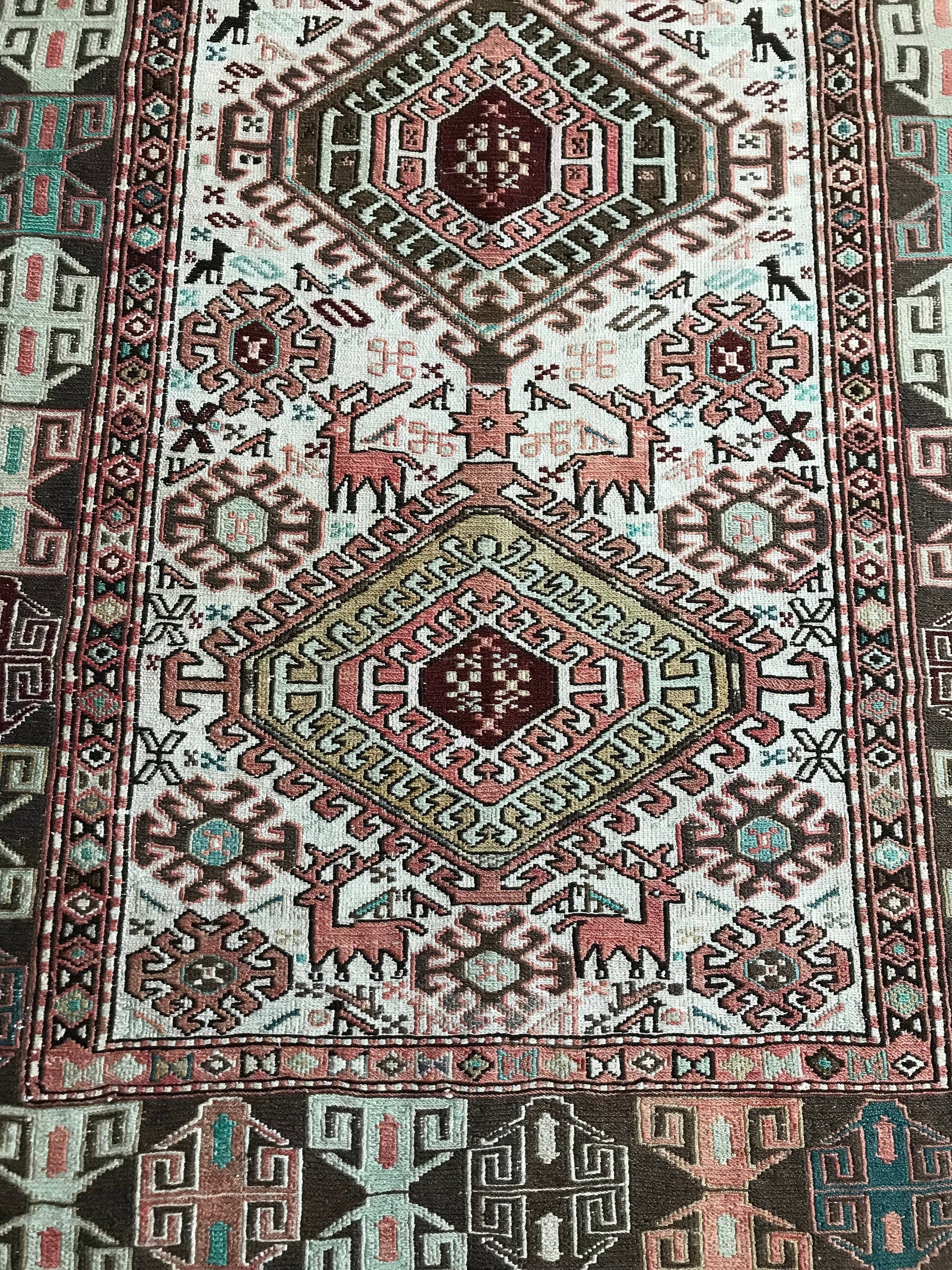 3.6x6.5 Medium Vintage Turkish Oushak Wool Rug - Heritage and Rugs