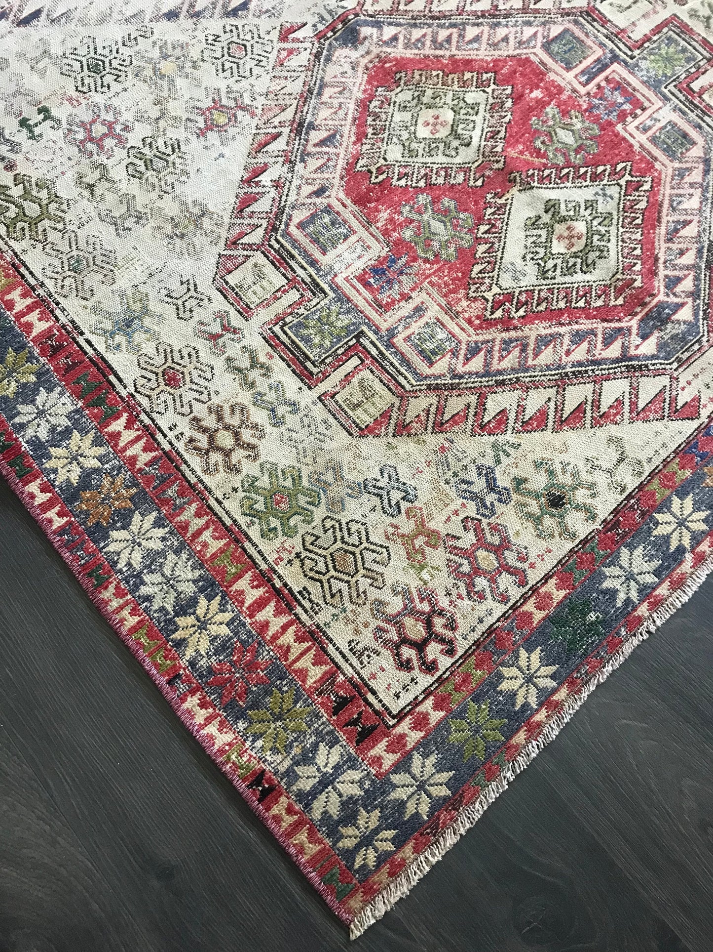 3.8x6.4 Vintage Turkish Oushak Silk Rug - Heritage and Rugs