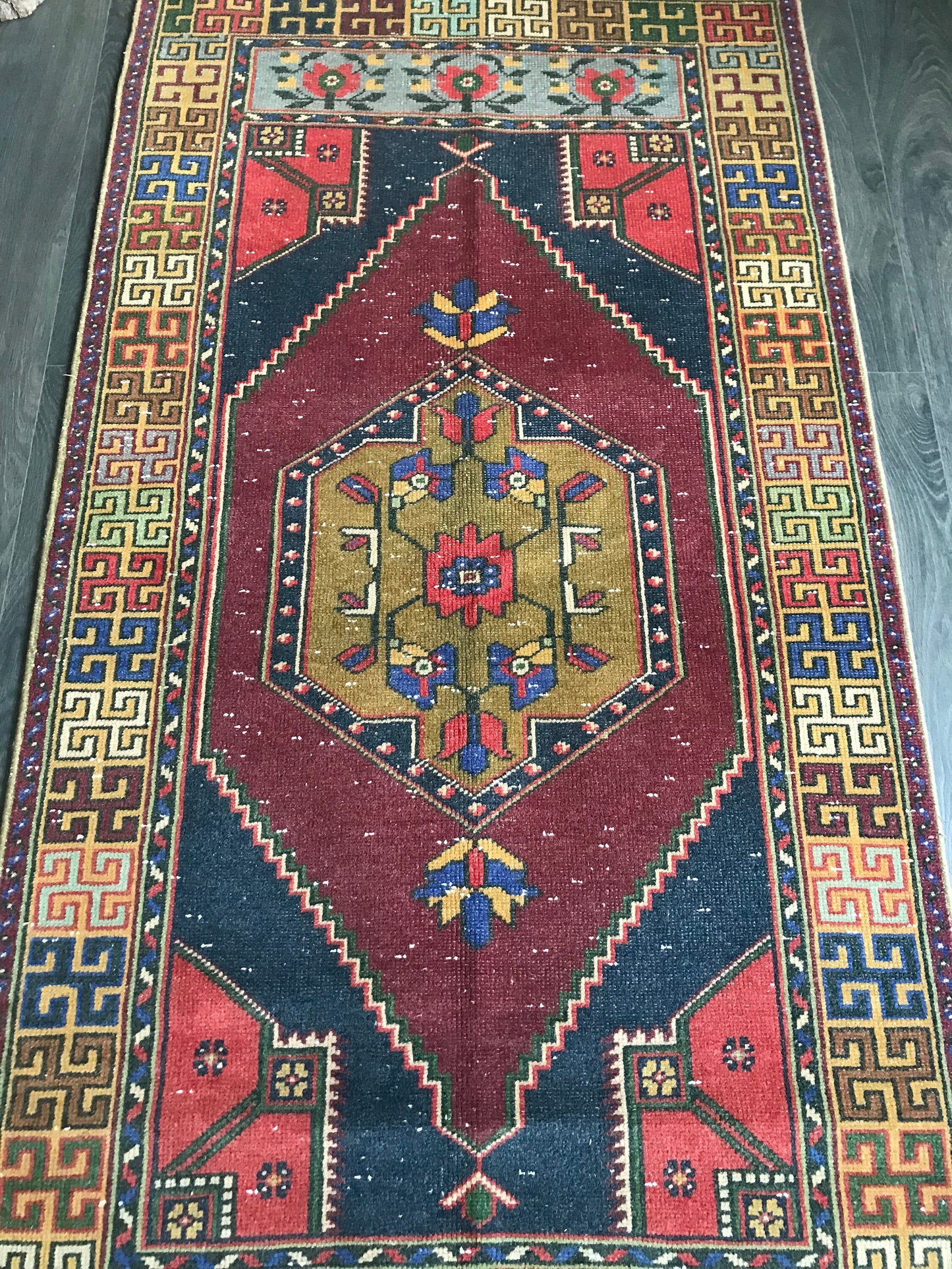 3.3x6.4 Vintage Turkish Wool & Cotton Rug - Heritage and Rugs