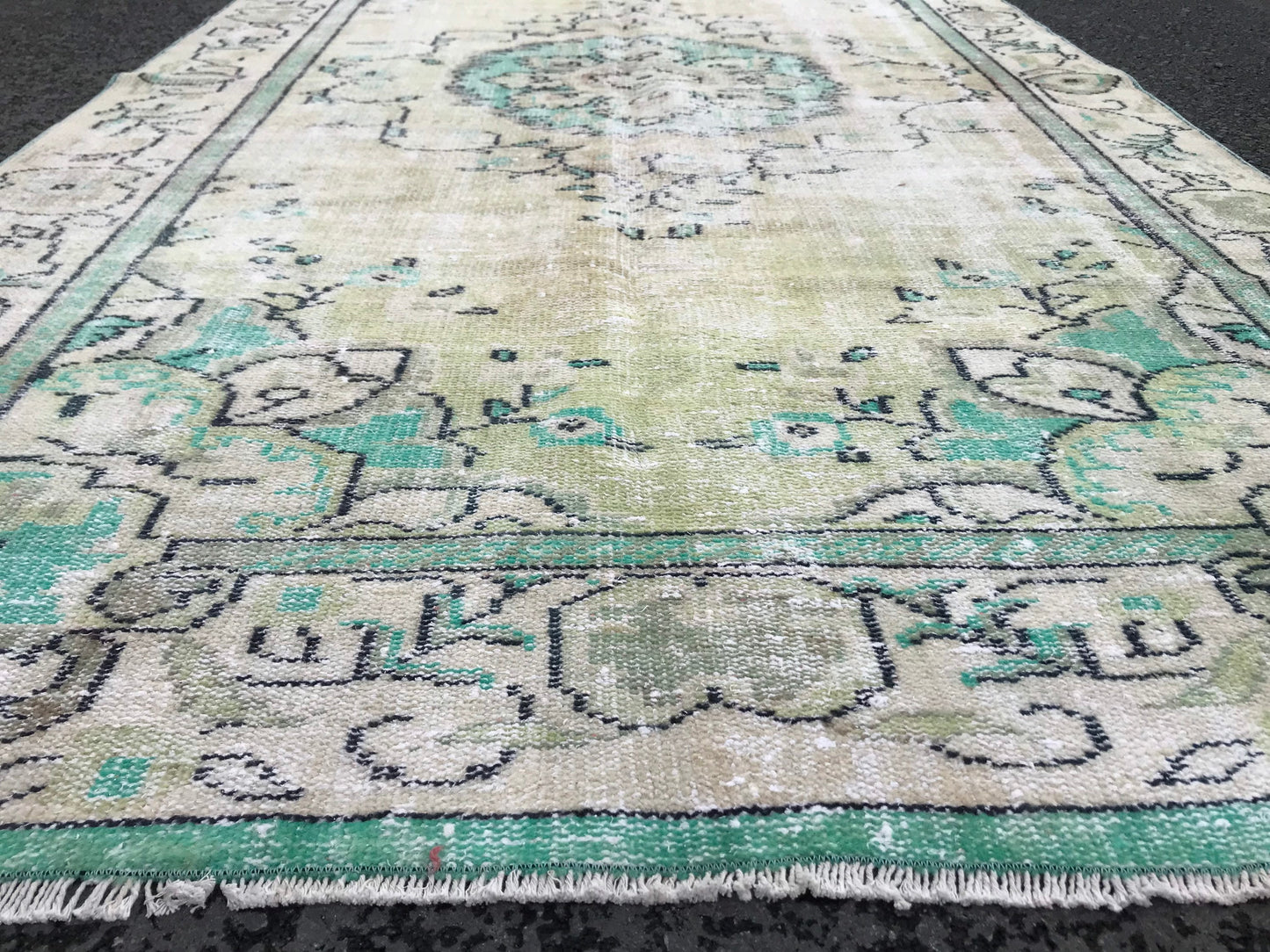 5.3x9.2 Large Vintage Turkish Oushak Wool Rug- Heritage and Rugs