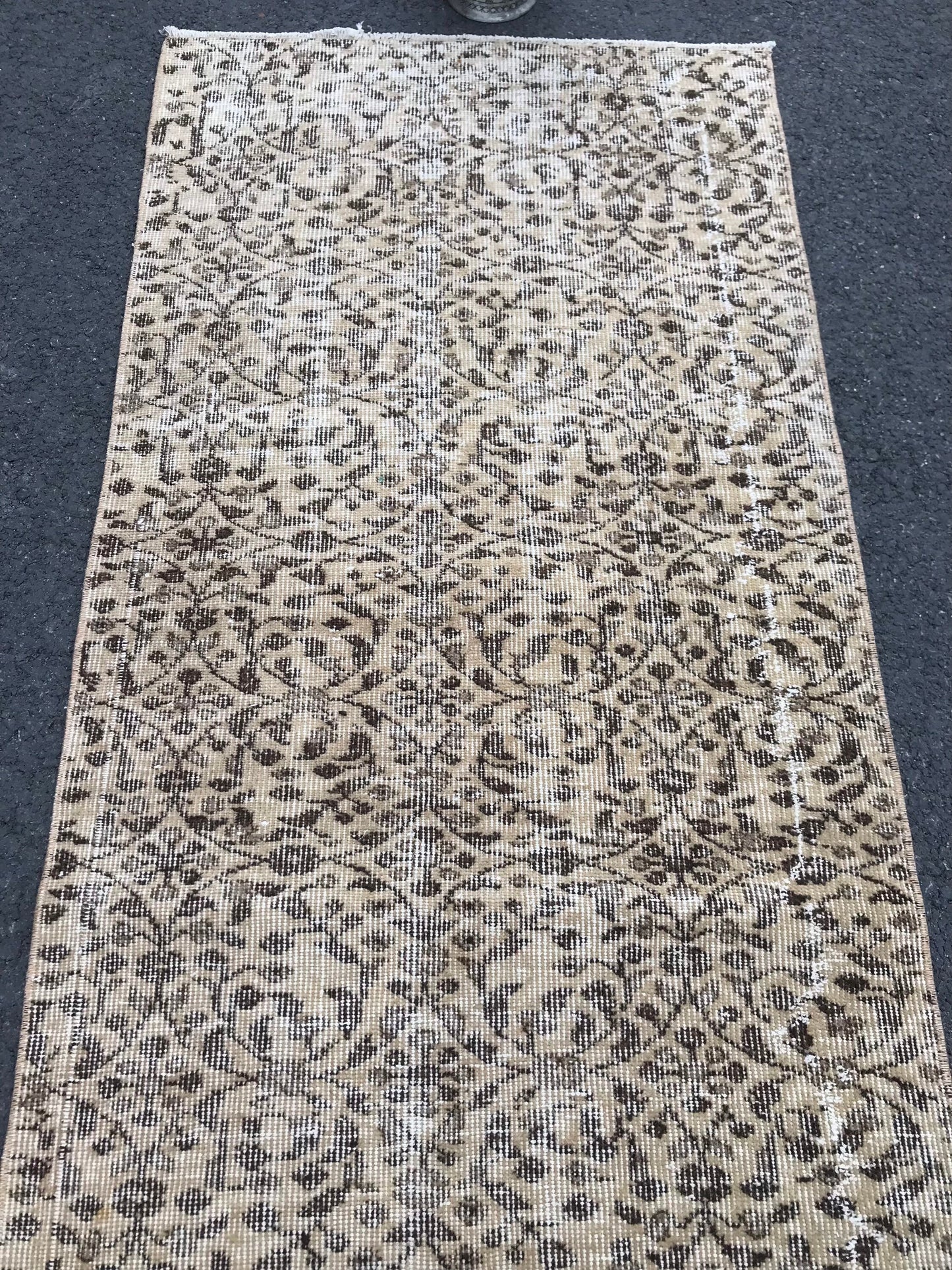 Beige Runner Rug , Neutral Runner Rug , Wool Entry Rug , Handmade Runner Rug , Turkish Runner Rug , Vintage Runner Rug , 2.5x9.9 Ft - Heritage and Rugs