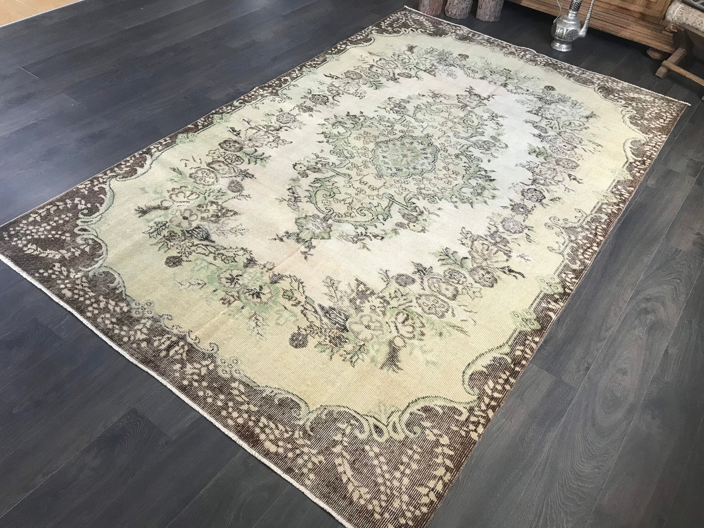 Large Vintage Rug , Large Turkish Rug , Large Area Rug , Handmade Oriental Rug , Large Oushak Rug , Livingroom Rug , Bohemian Rug, 5.6x9.0Ft - Heritage and Rugs