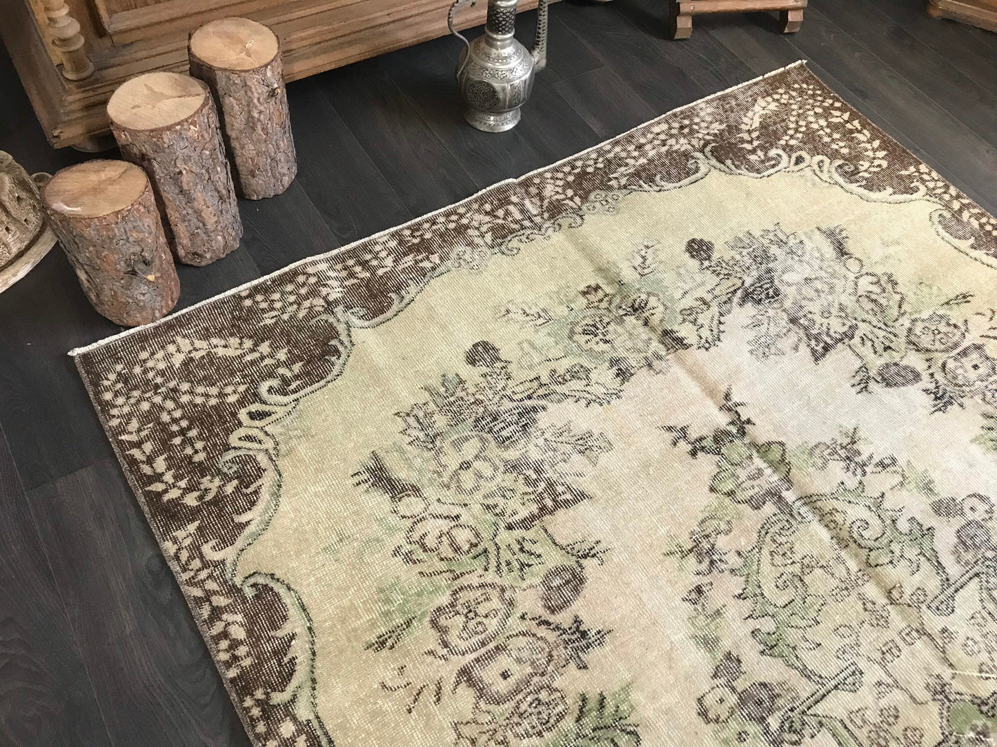 Large Vintage Rug , Large Turkish Rug , Large Area Rug , Handmade Oriental Rug , Large Oushak Rug , Livingroom Rug , Bohemian Rug, 5.6x9.0Ft - Heritage and Rugs