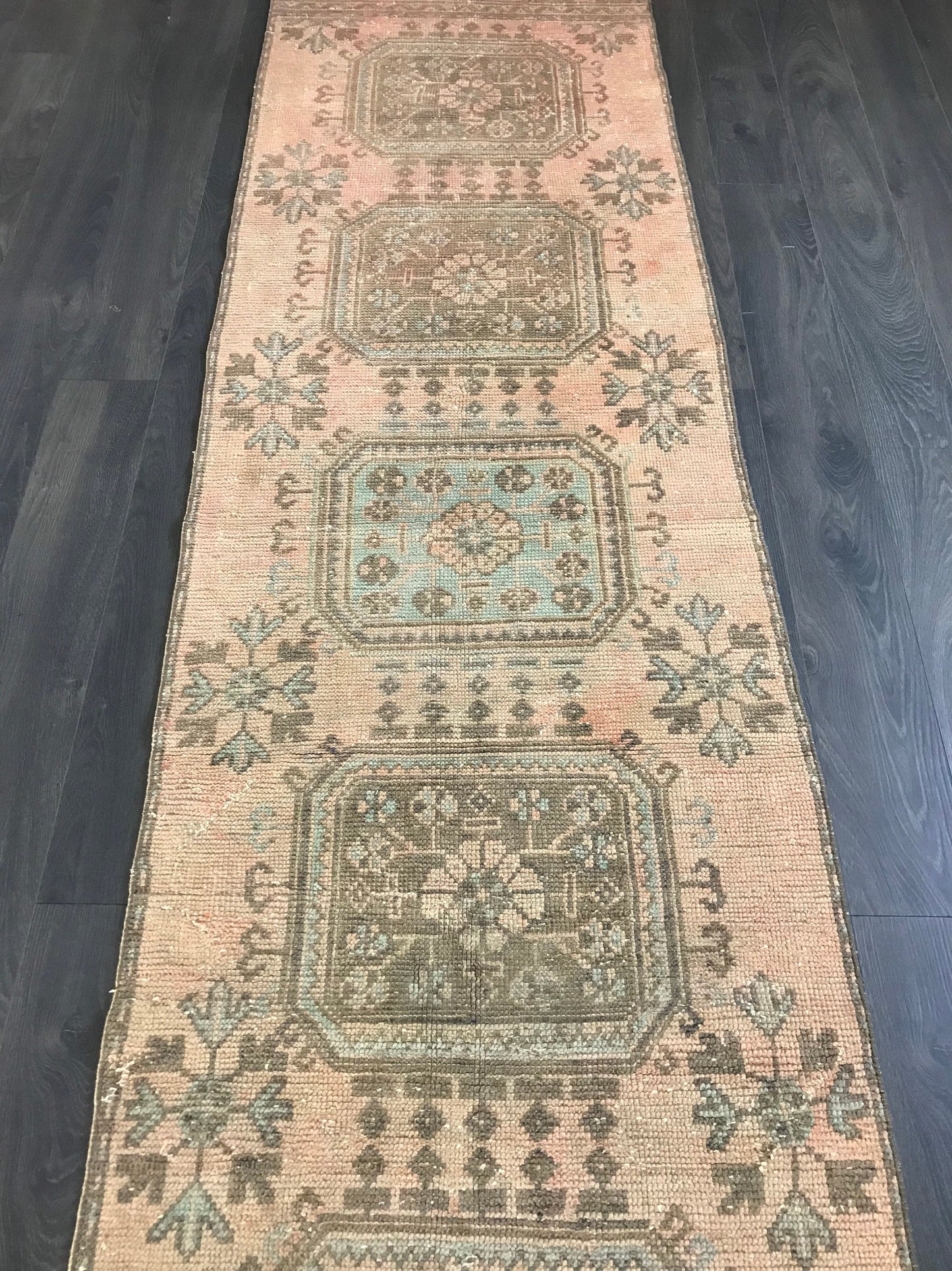 2.7x10.3 Vintage Turkish Oushak Runner Rug- Heritage and Rugs