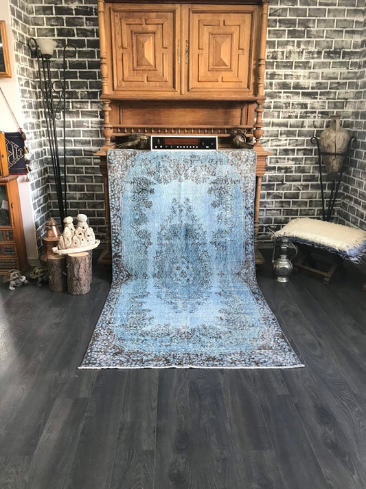 3.7x7.4 Medium Vintage Turkish Rug