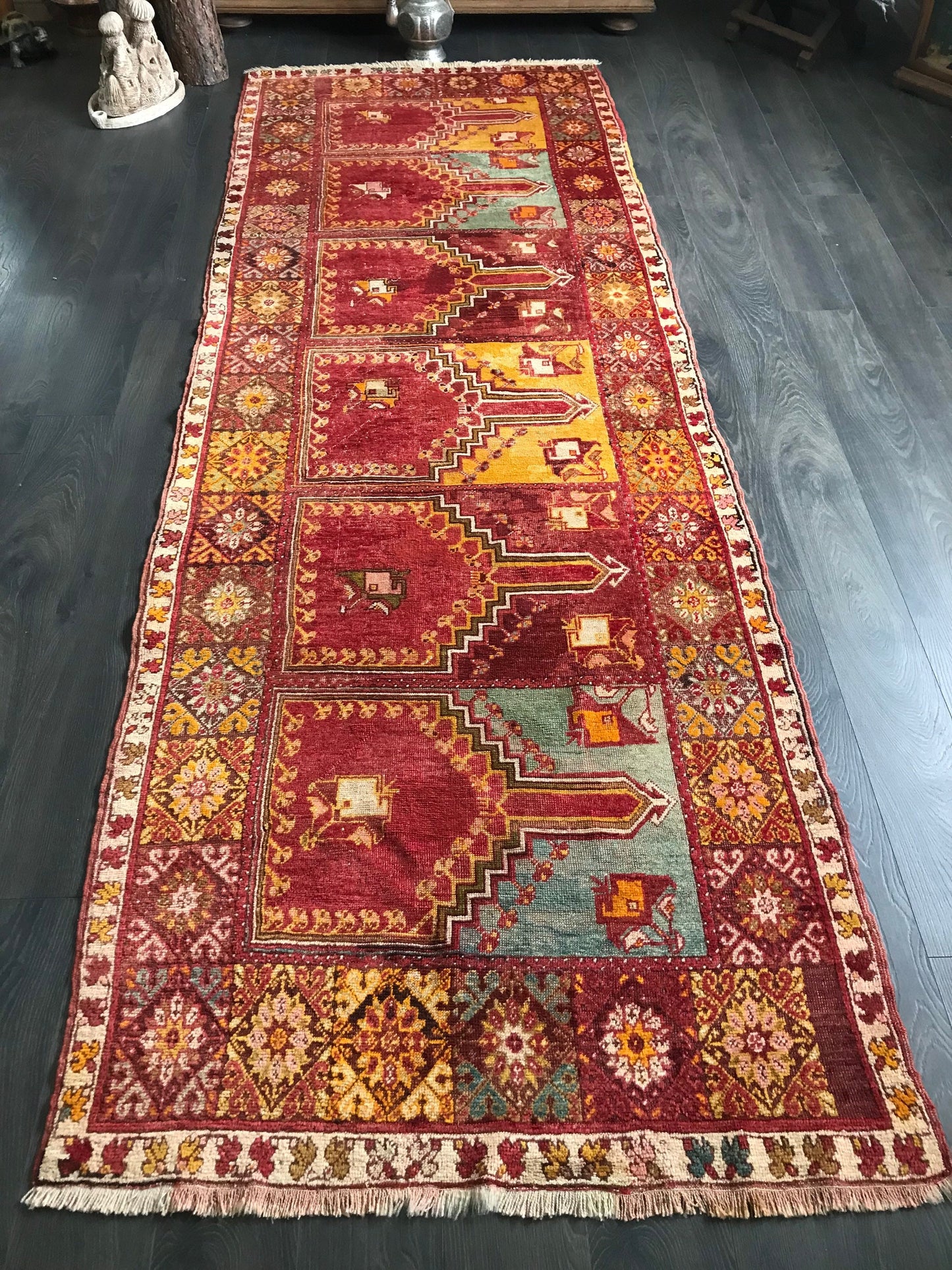 3.5x10.1 Turkish Oushak Runner Rug