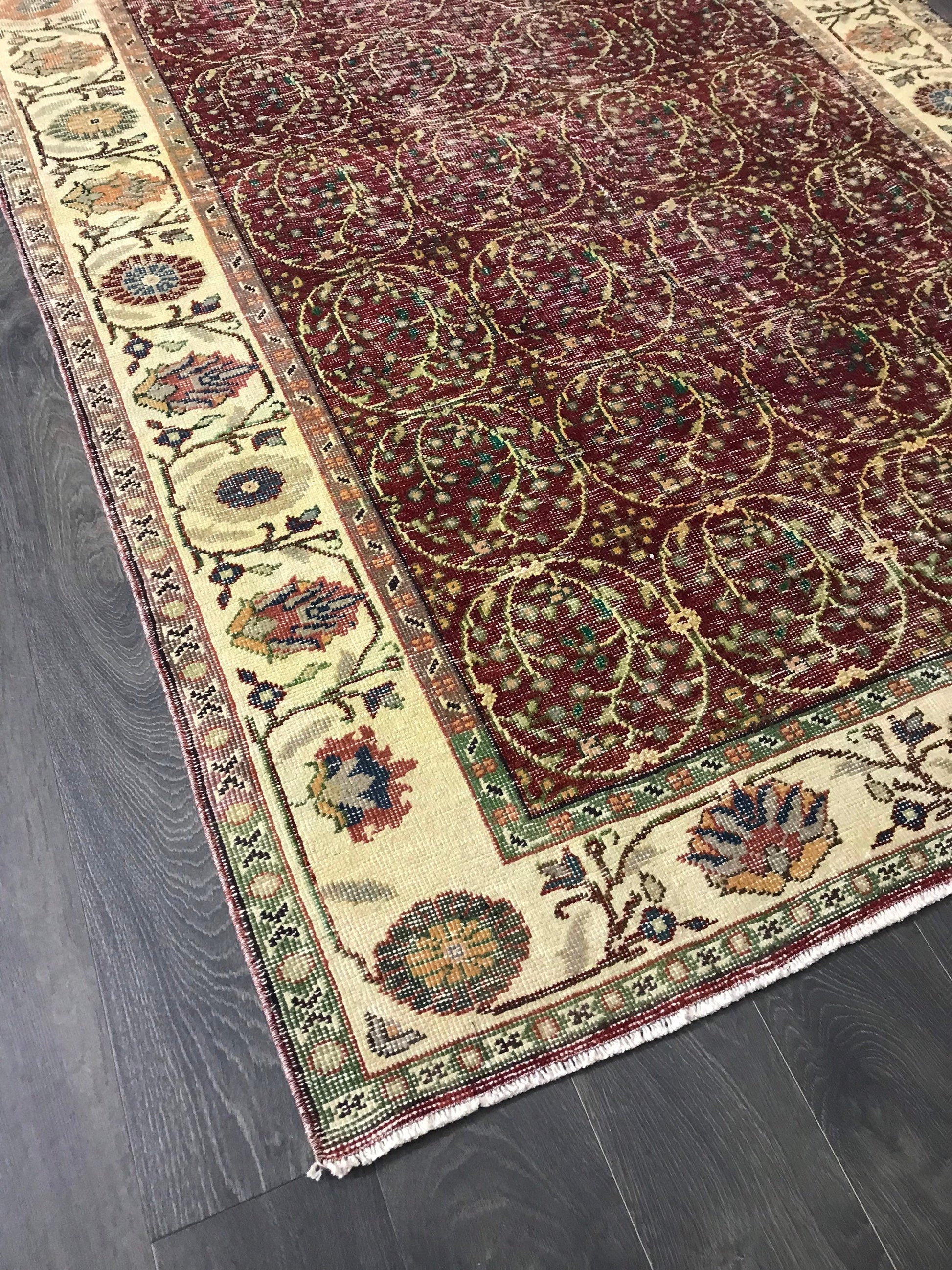 4.9x9.3 Large Vintage Turkish Oushak Rug- Heritage and Rugs