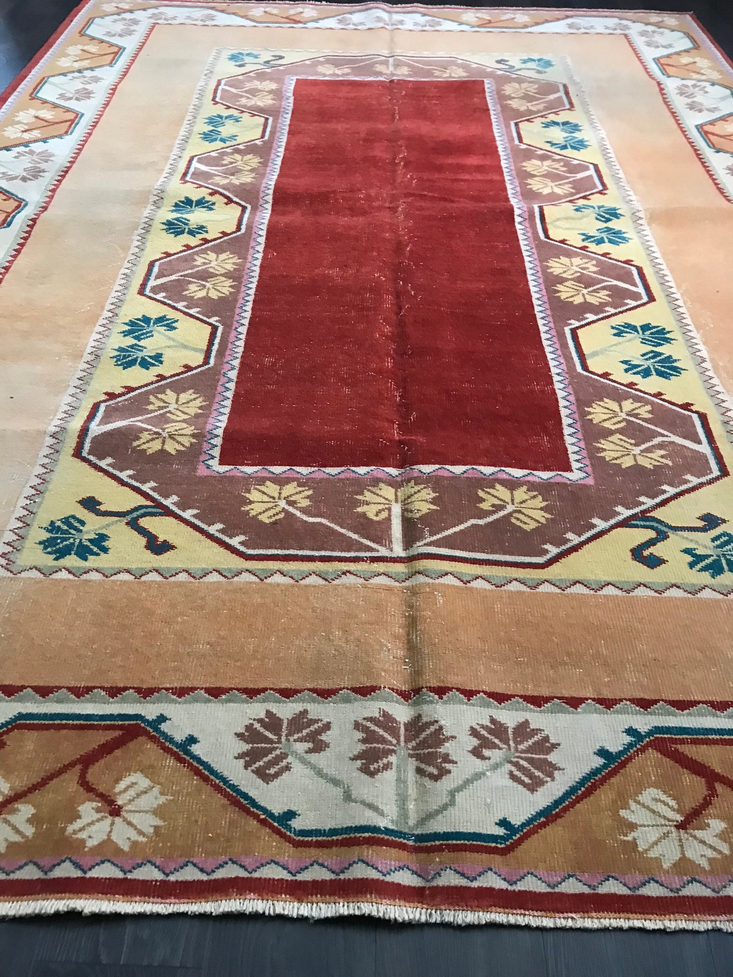 Large Turkish Rug, Large Area Rug, Handmade Area Rug, Vintage Anatolian Rug, Red Turkish Rug, Turkey Floor Rug, Livingroom Rug, 6.7x9.2 Ft - Heritage and Rugs