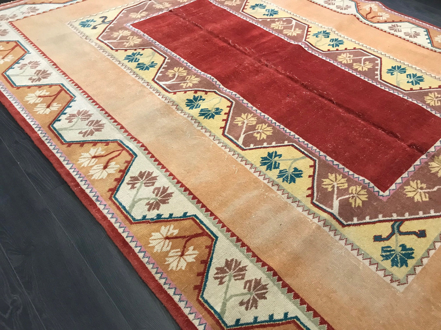 Large Turkish Rug, Large Area Rug, Handmade Area Rug, Vintage Anatolian Rug, Red Turkish Rug, Turkey Floor Rug, Livingroom Rug, 6.7x9.2 Ft - Heritage and Rugs