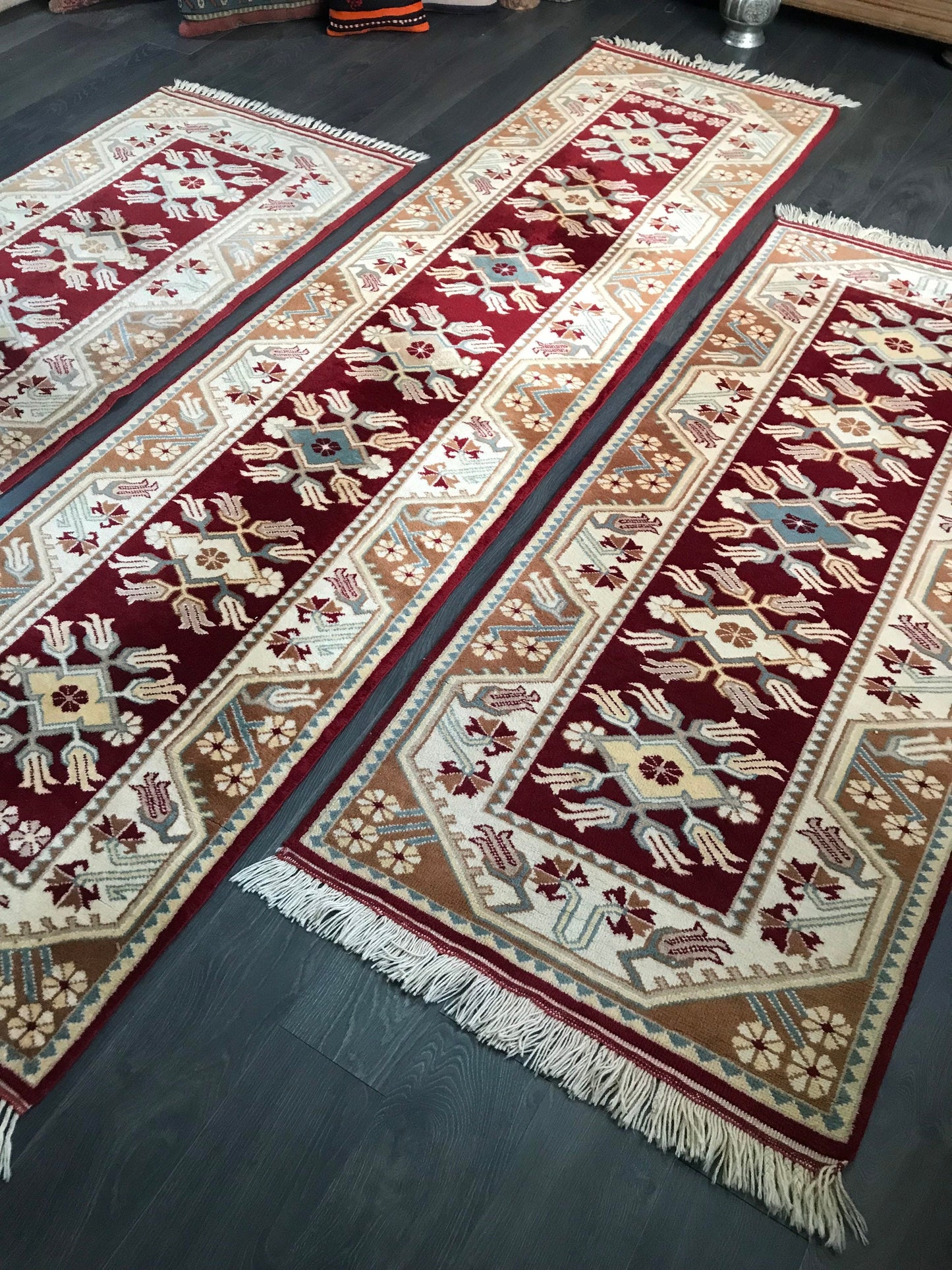 Vintage Turkish Oushak Runner Rug Set- Heritage and Rugs