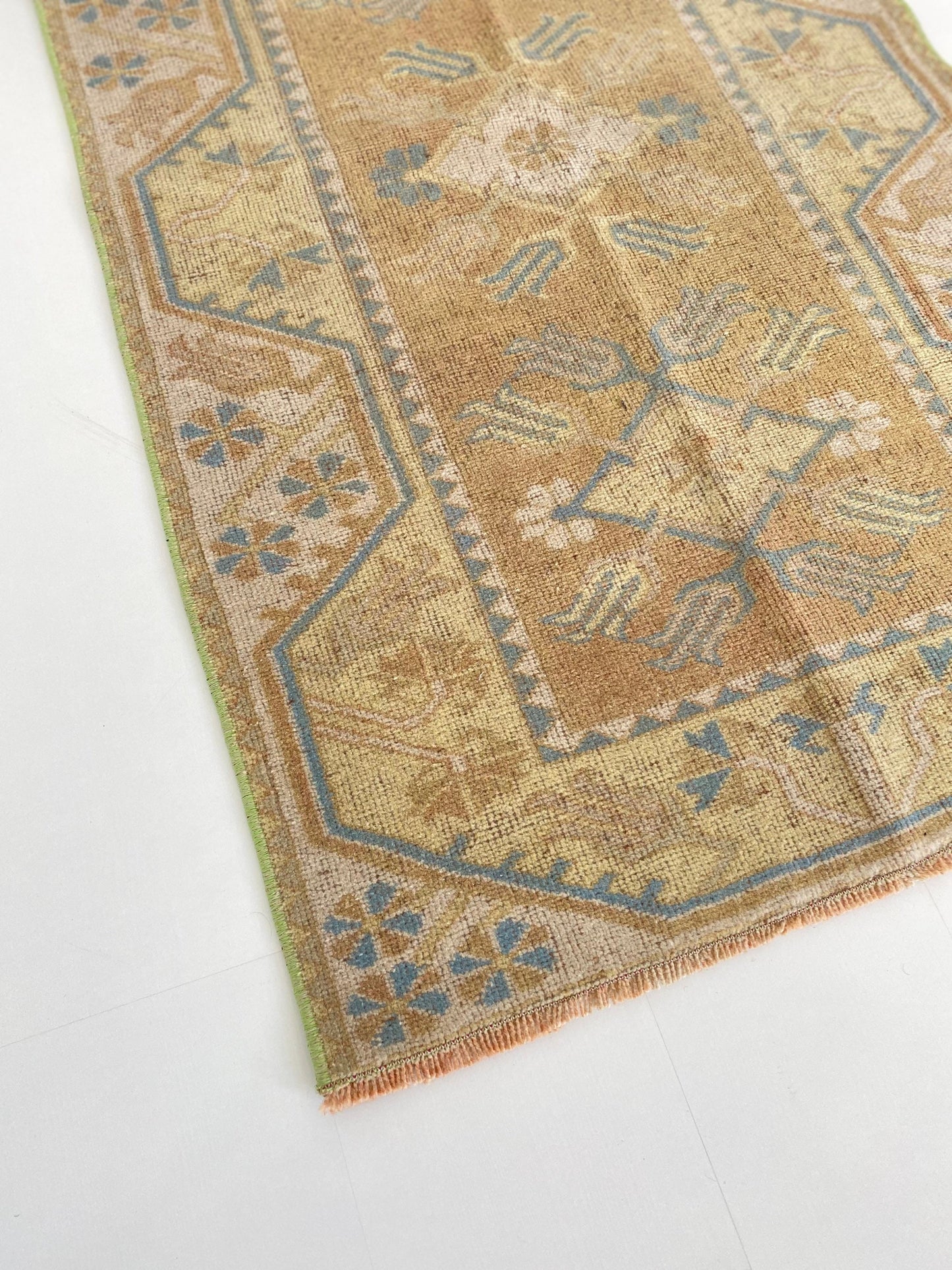 2.5x4.2 Vintage Turkish Oushak Wool Rug 