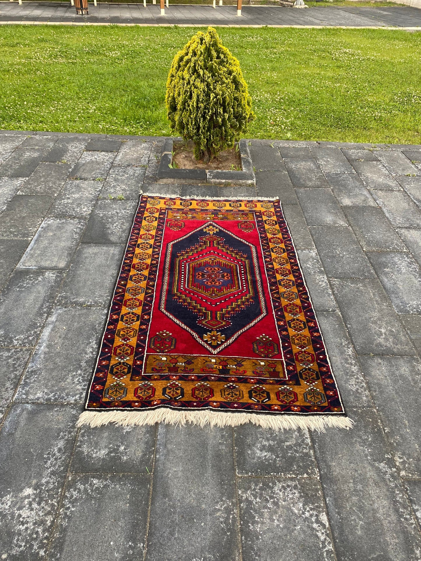 3.6x6.2 Medium Vintage Turkish Anatolian Wool Rug - Heritage and Rugs