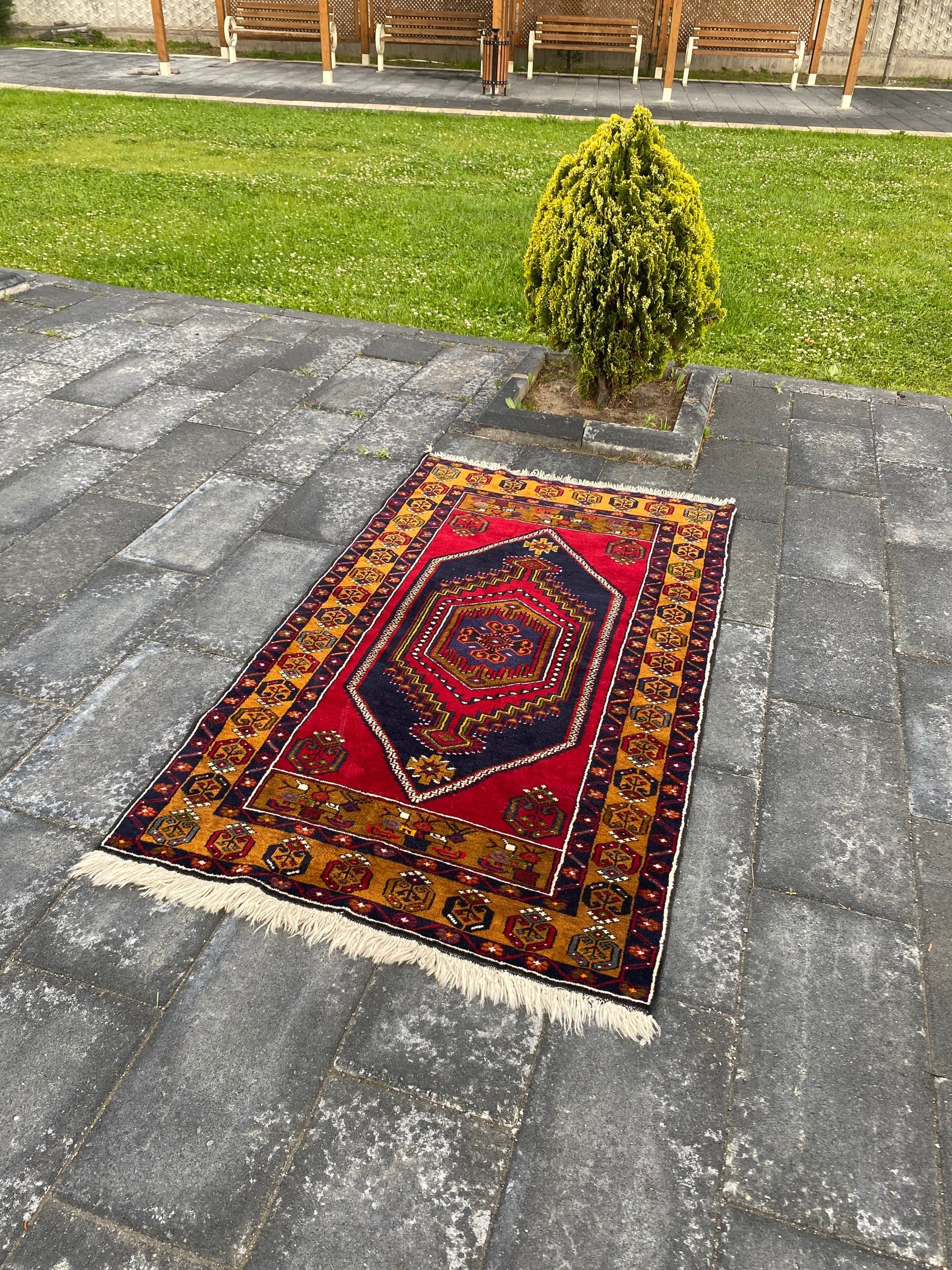 3.6x6.2 Medium Vintage Turkish Anatolian Wool Rug - Heritage and Rugs