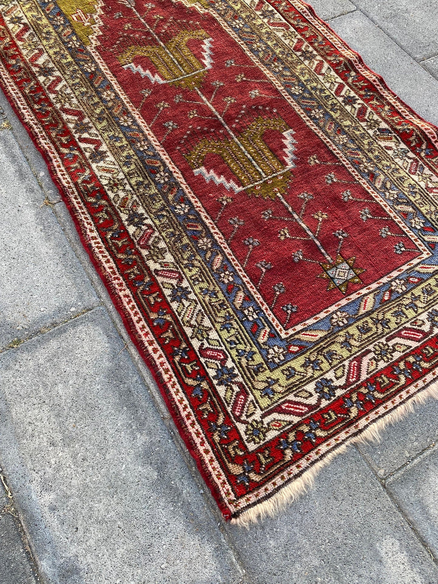 Turkish Vintage Rug / %100 Wool Rug / Turkish Rug / Handmade Rug / Large Oushak Rug / Antique Rug / Bedroom Rug / Boho Rug / 3.2x5.9 Ft - Heritage and Rugs