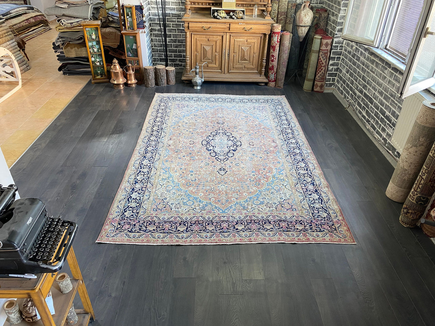 6.5x10 Large Vintage Persian Wool Rug- Heritage and Rugs