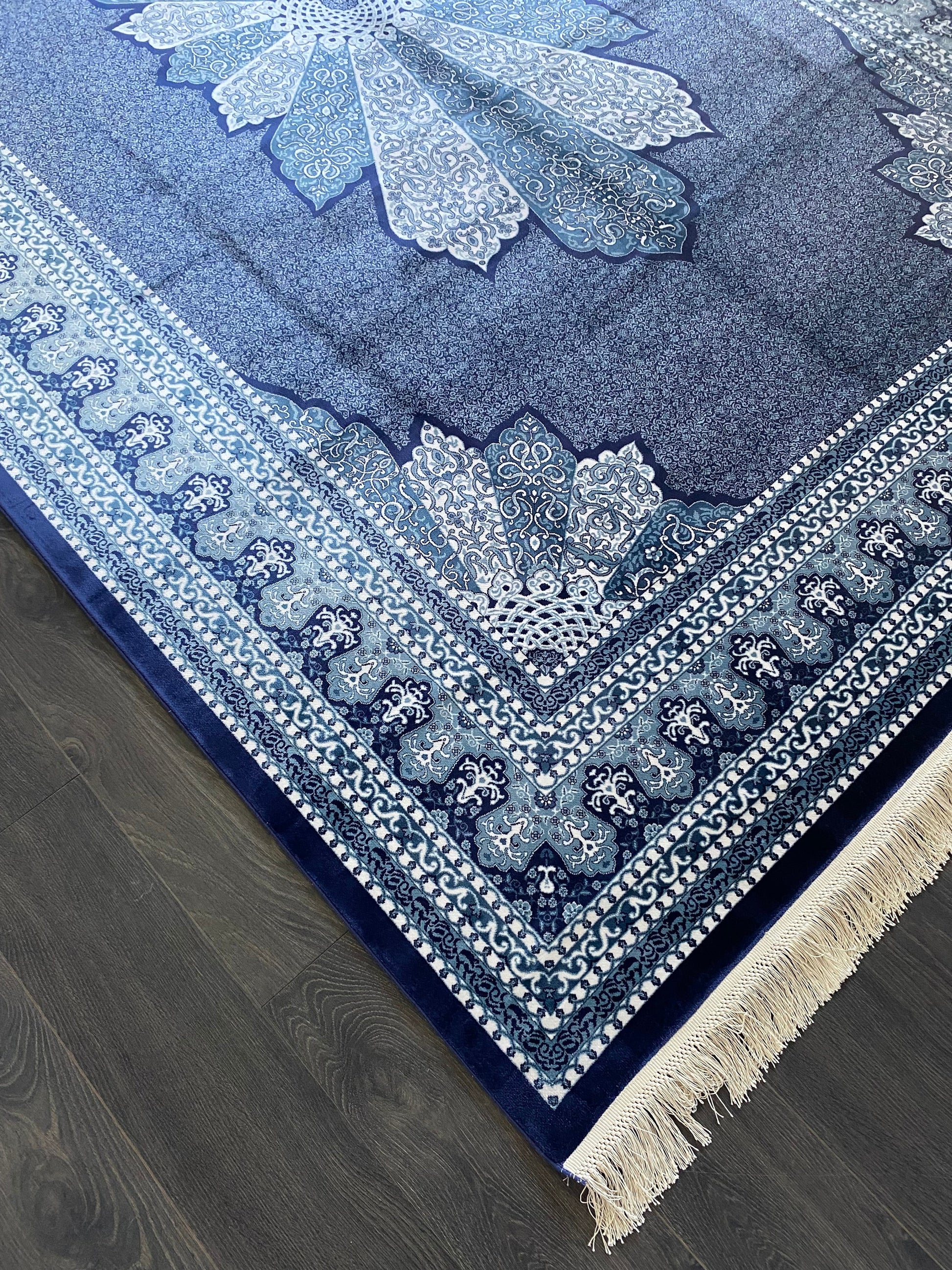 7x10 Large Blue Persian Silk Rug - Heritage and Rugs