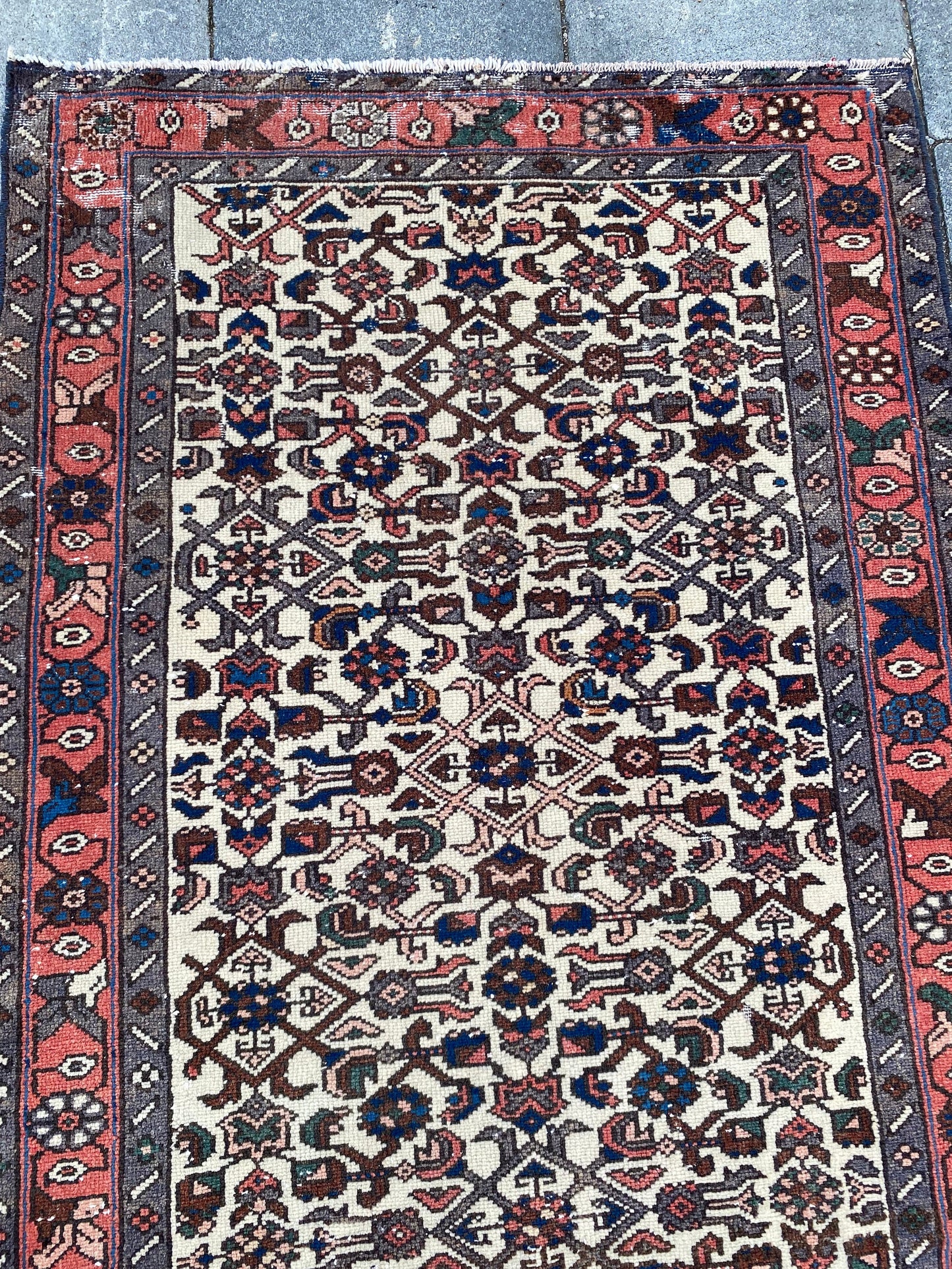 3x6 Vintage Persian Heriz Wool Rug - Heritage and Rugs