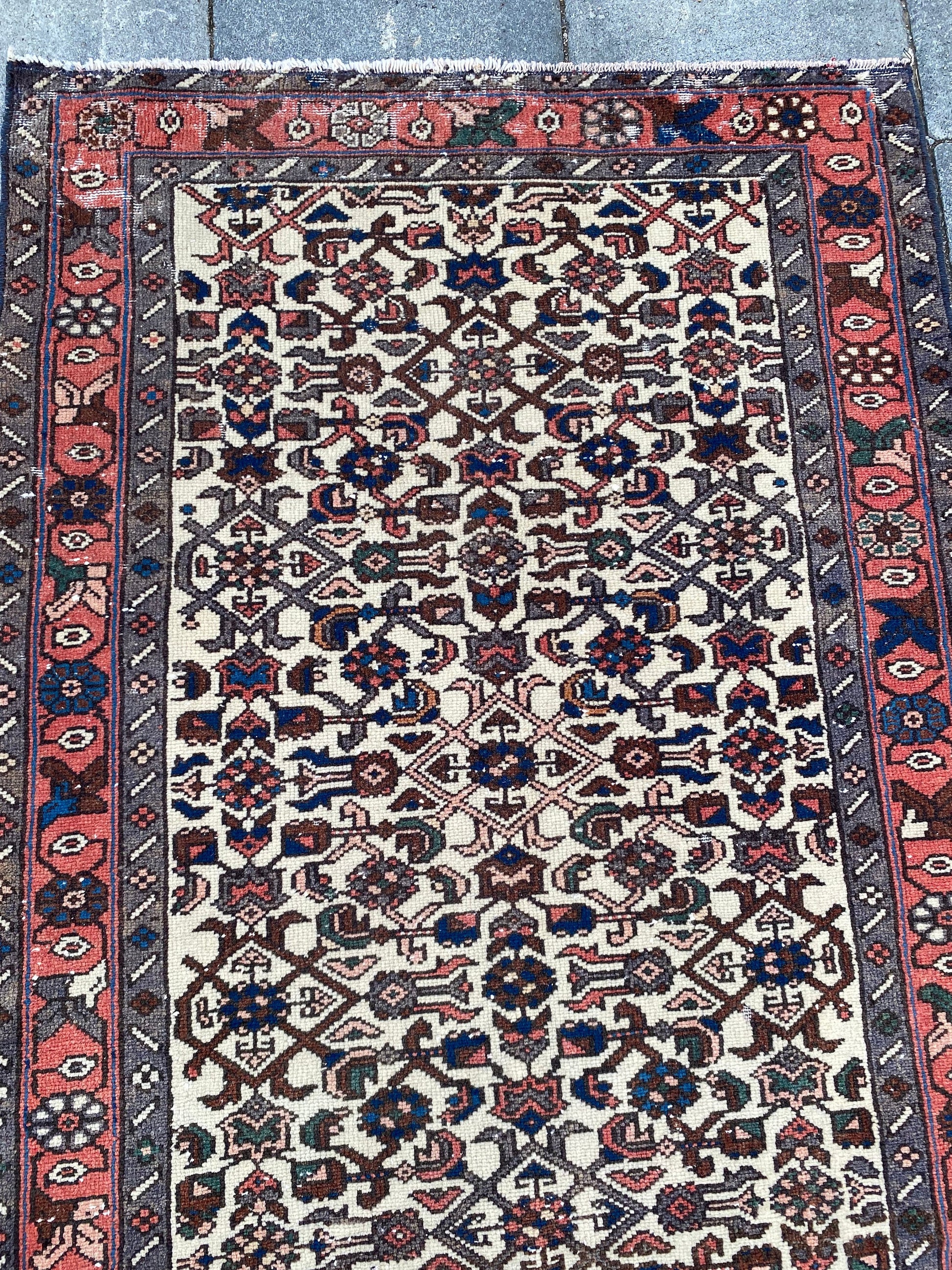 3x6 Vintage Persian Heriz Wool Rug - Heritage and Rugs