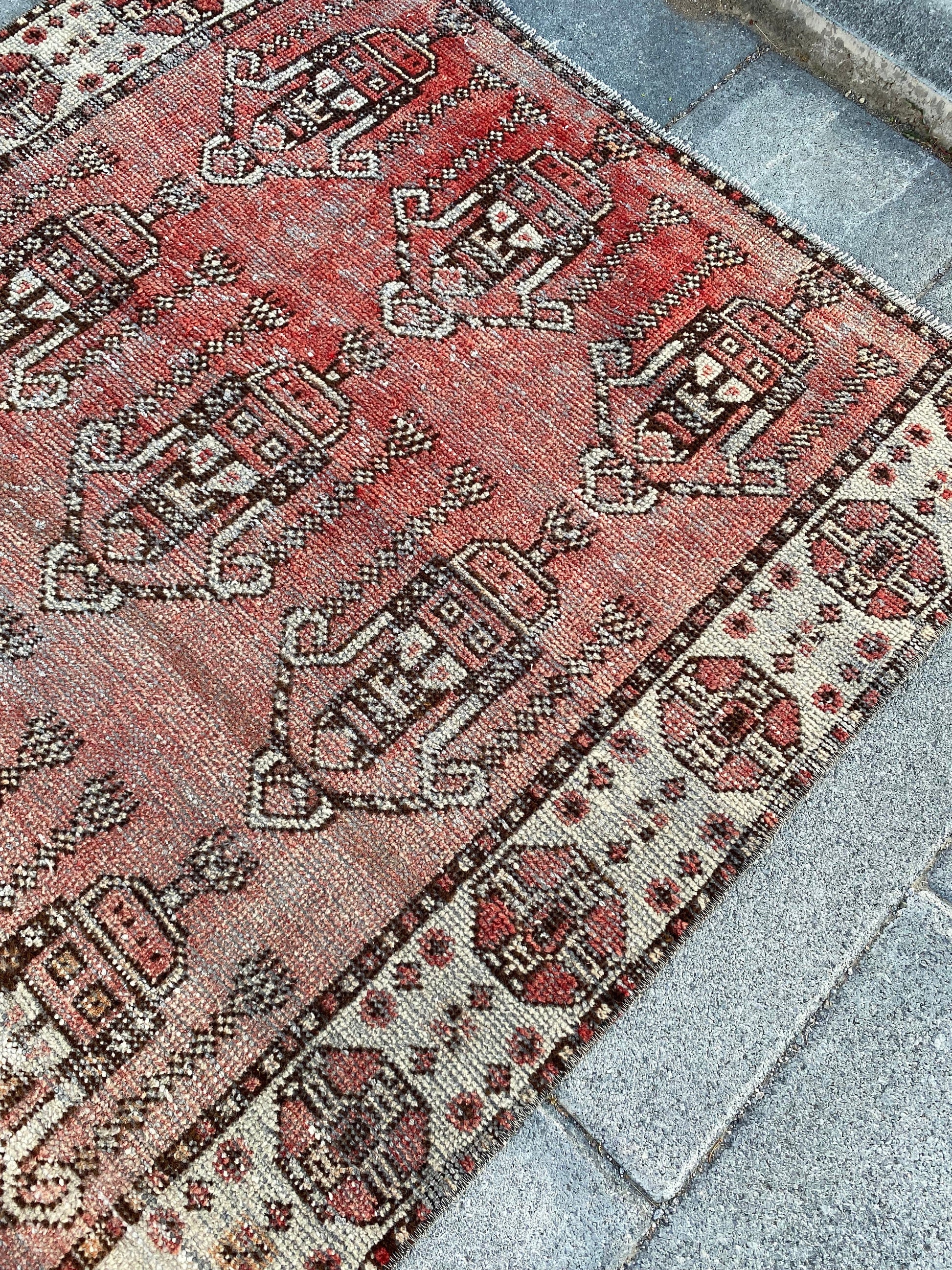 3.4x6.5 Medium Vintage Persian Wool Rug