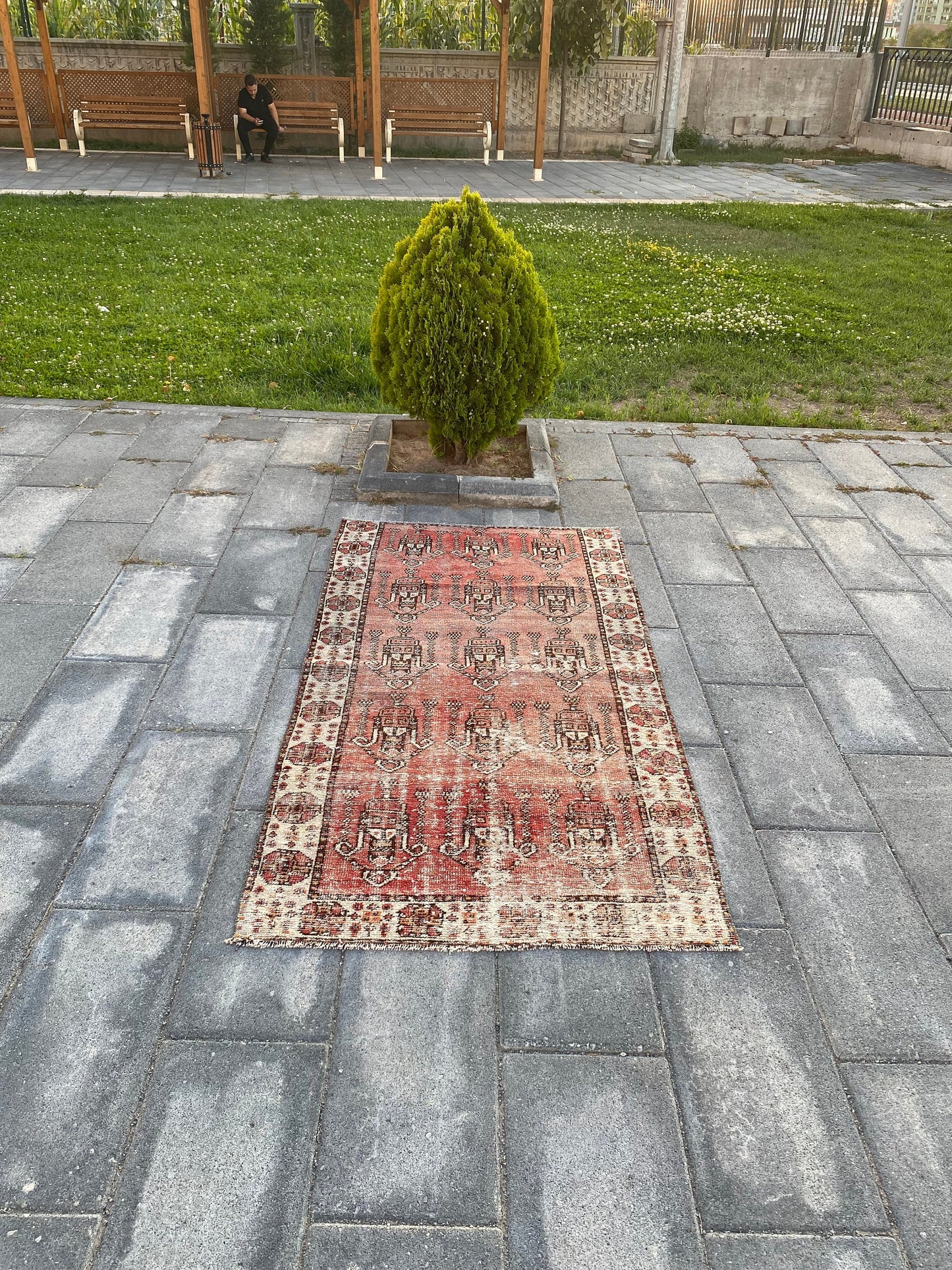 3.4x6.5 Medium Vintage Persian Wool Rug