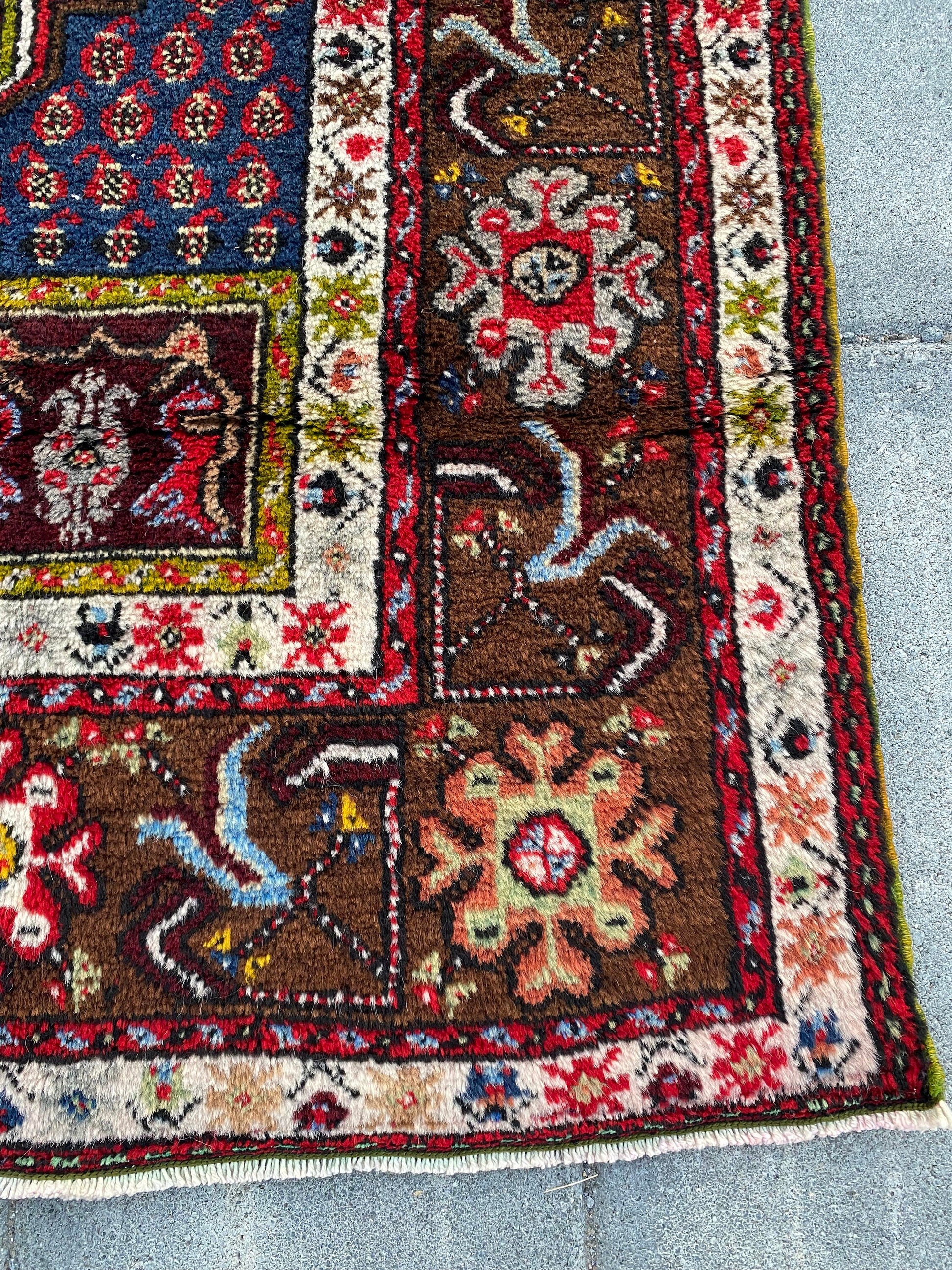 3.6x5.9 Large Vintage Red Turkish Oushak Wool Rug - Heritage and Rugs